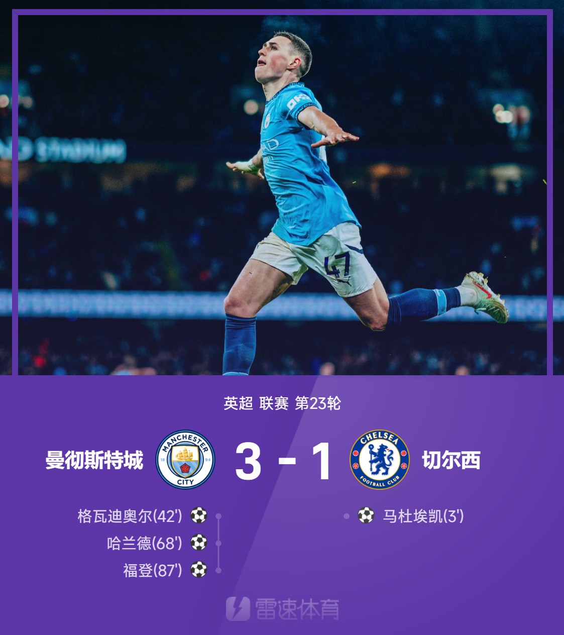包含切尔西大比分战胜曼联，豪取联赛三连胜的词条